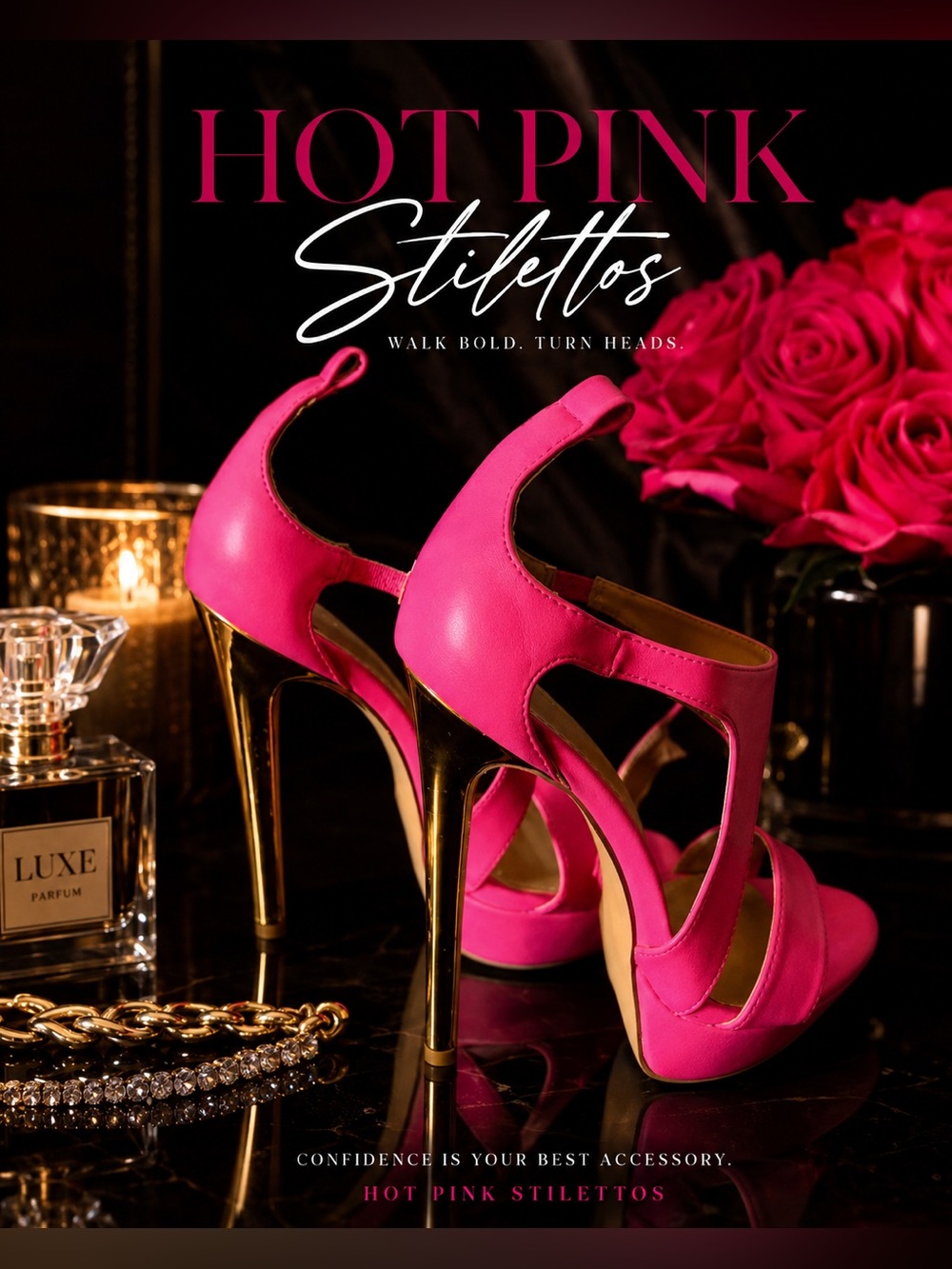 Shoedazzle| Hot Pink Platform Stiletto Heels Sz 8